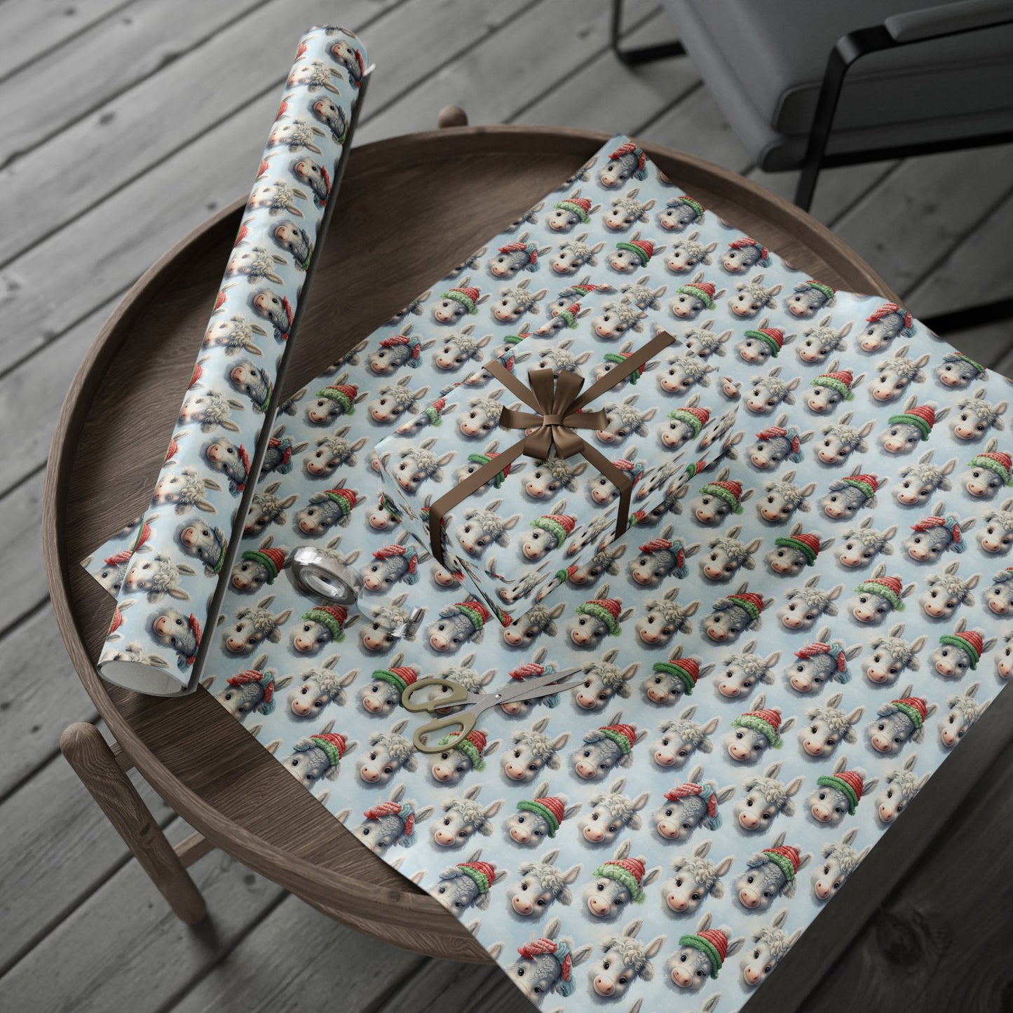 On the Farm with Donkey Wrapping Paper