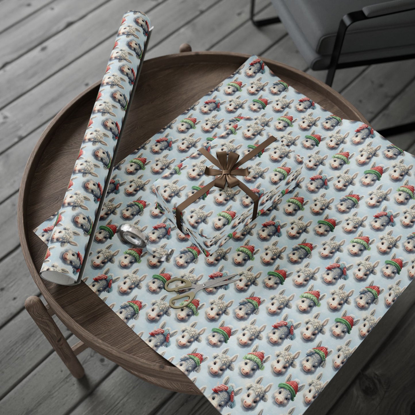 On the Farm with Donkey Wrapping Paper