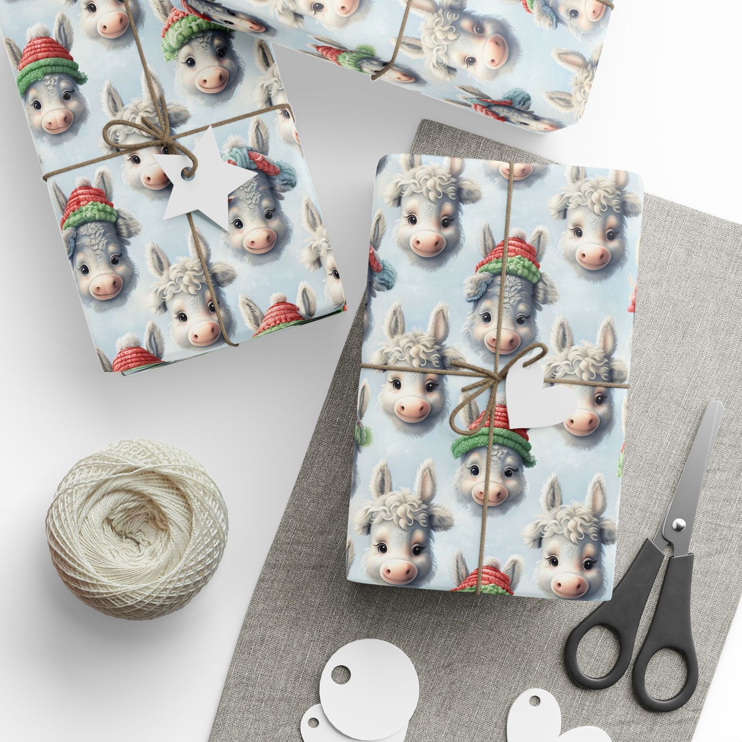On the Farm with Donkey Wrapping Paper