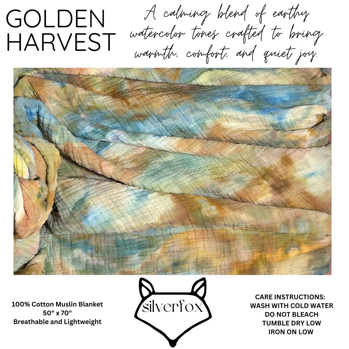 Golden Harvest- 100% Cotton Muslin Blanket
