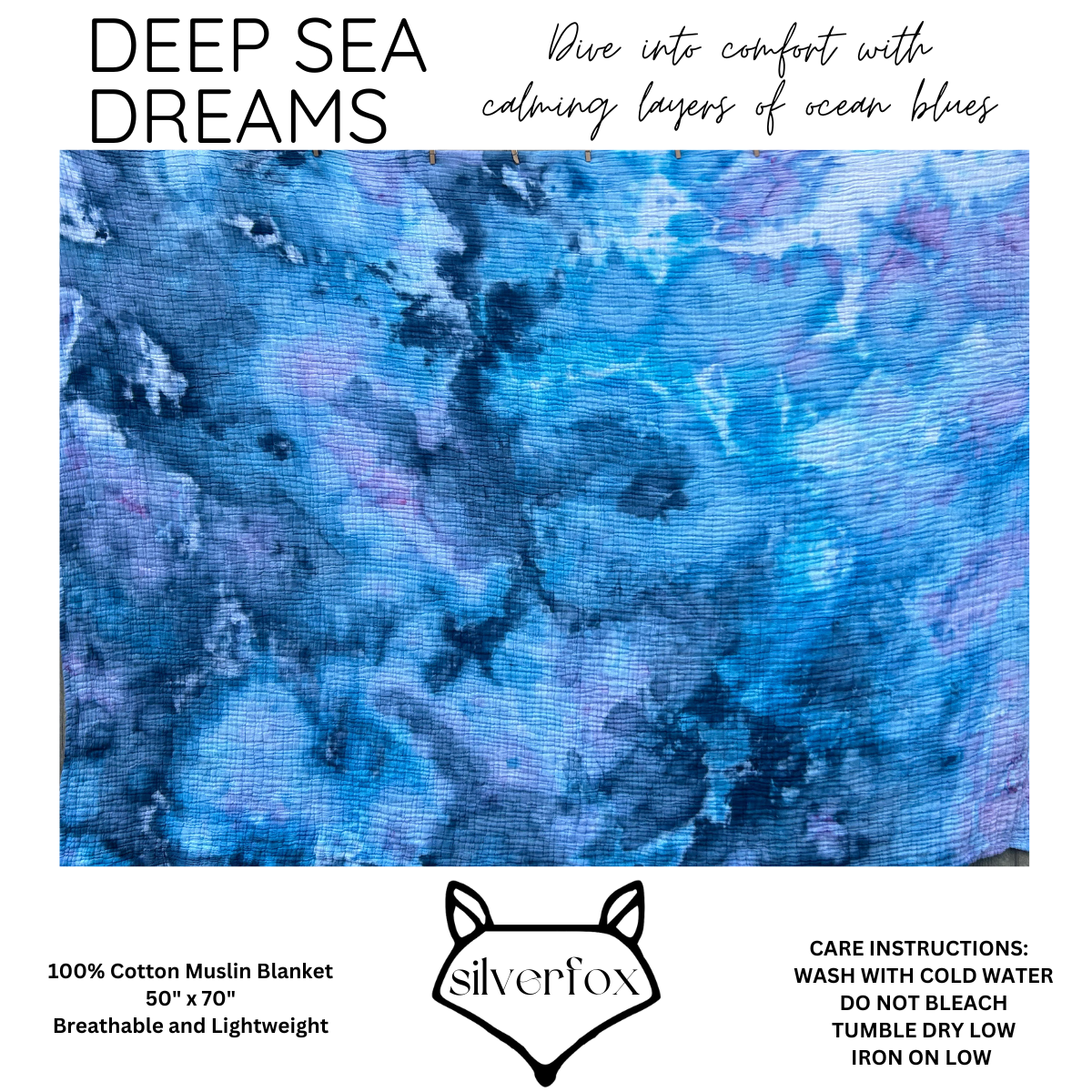 Deep Sea Dreams- 100% Cotton Muslin Blanket