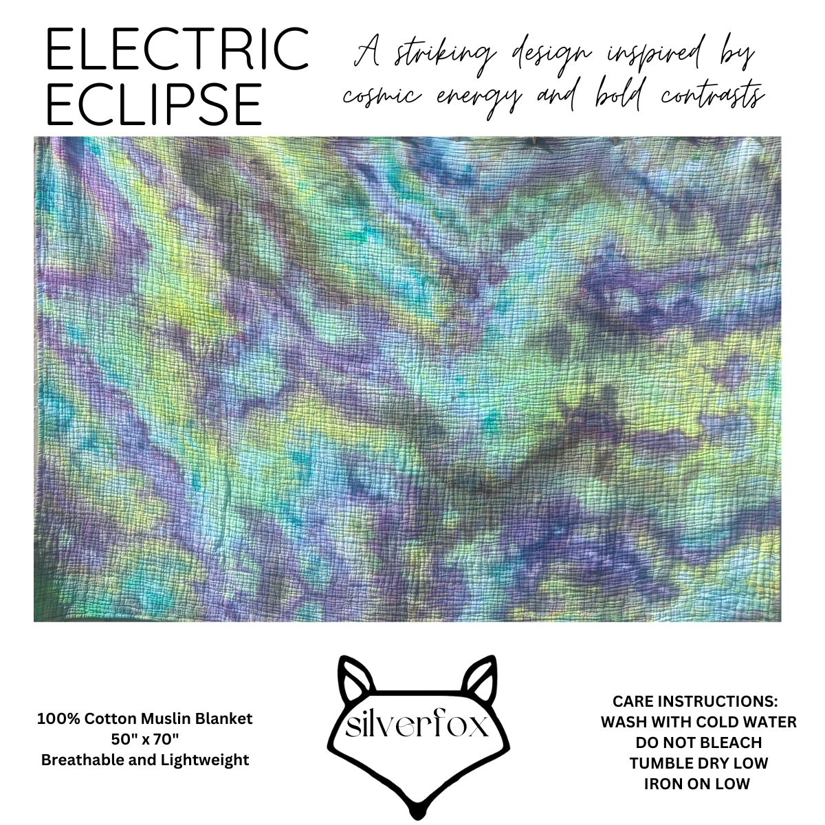 Electric Eclipse- 100% Cotton Muslin Blanket