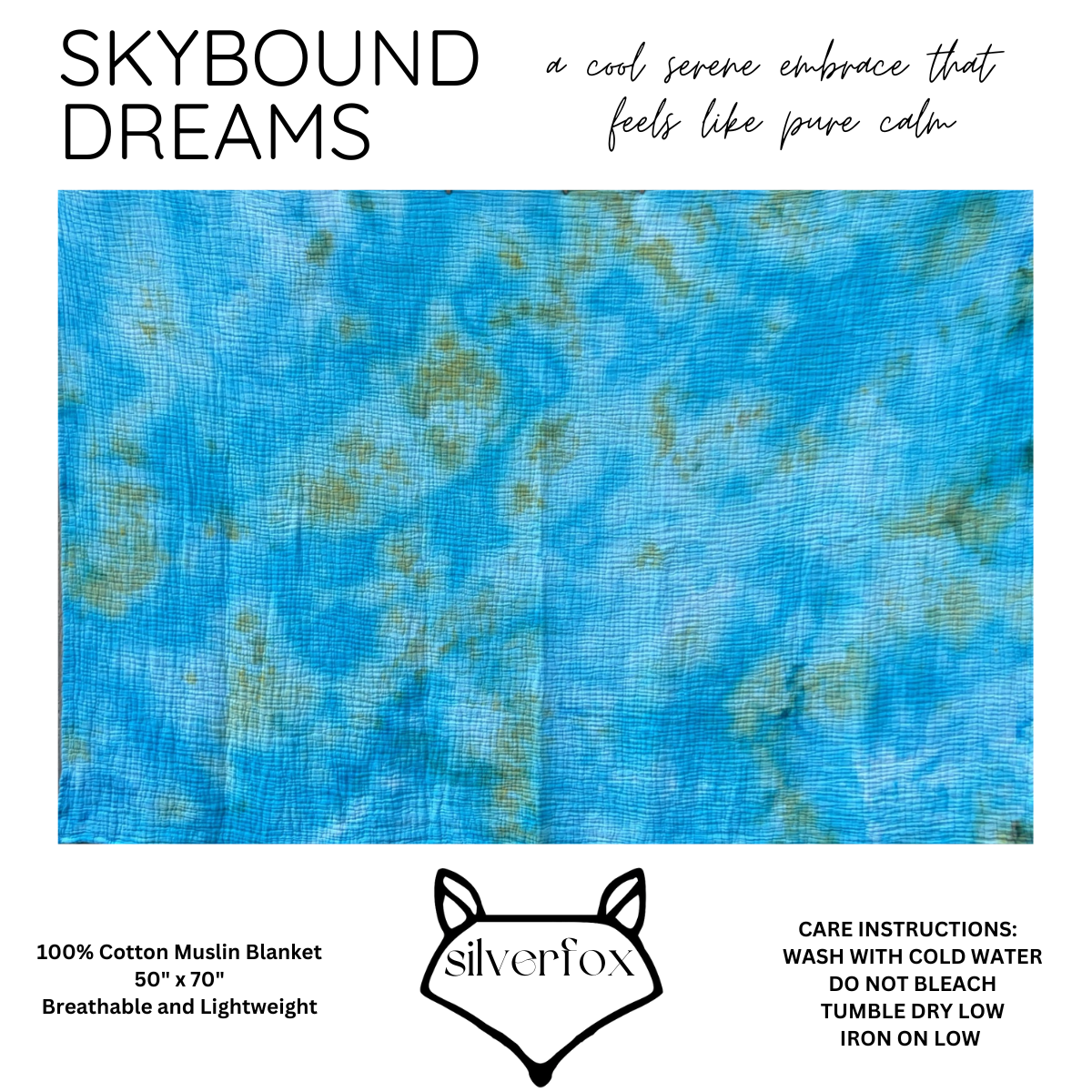 Skybound Dreams- 100% Cotton Muslin Blanket