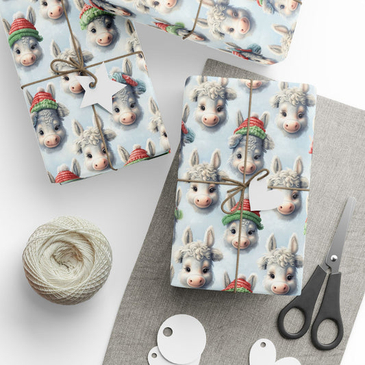 On the Farm with Donkey Wrapping Paper