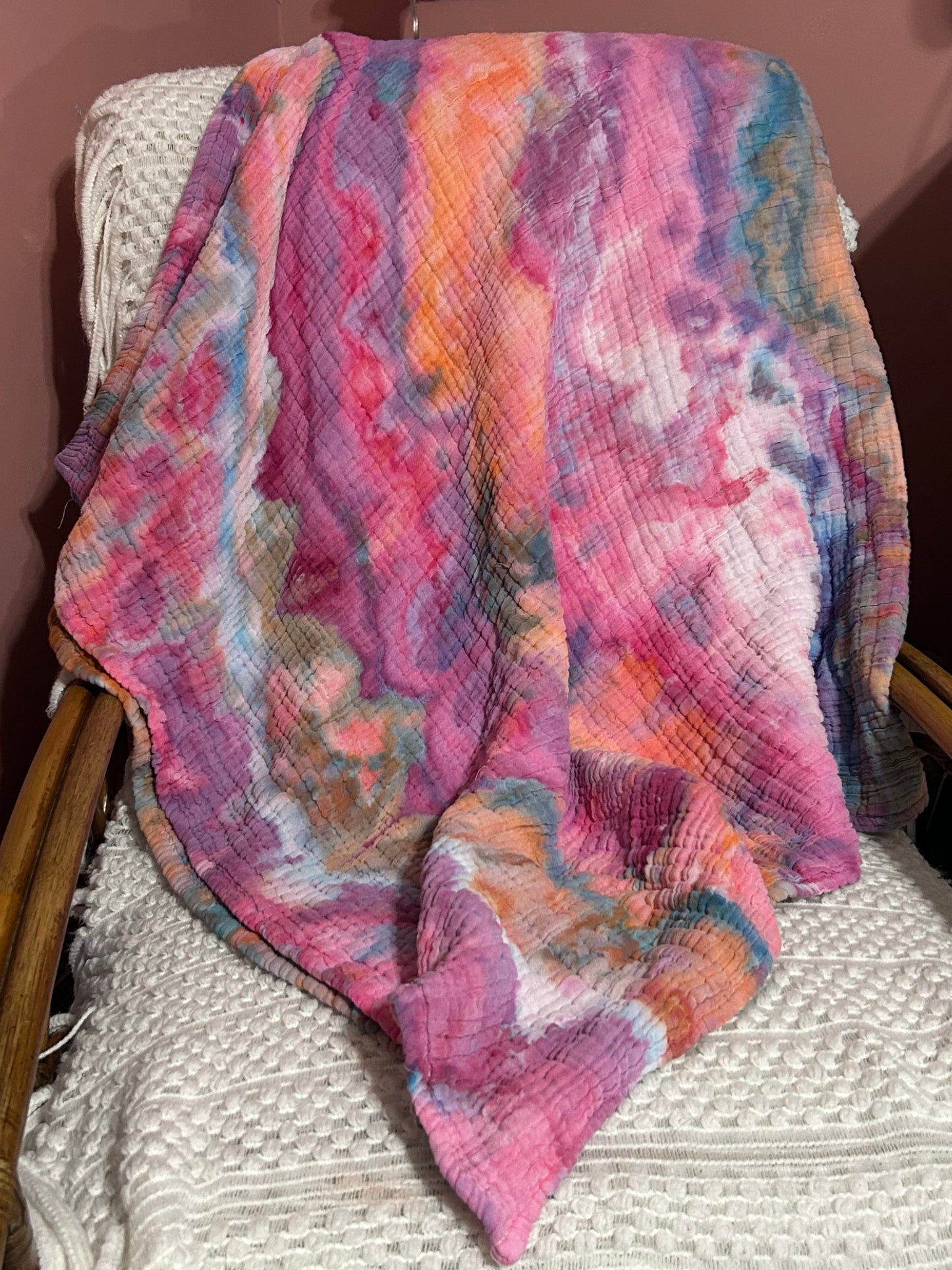 Sunset Watercolor- 100% Cotton Muslin Blanket