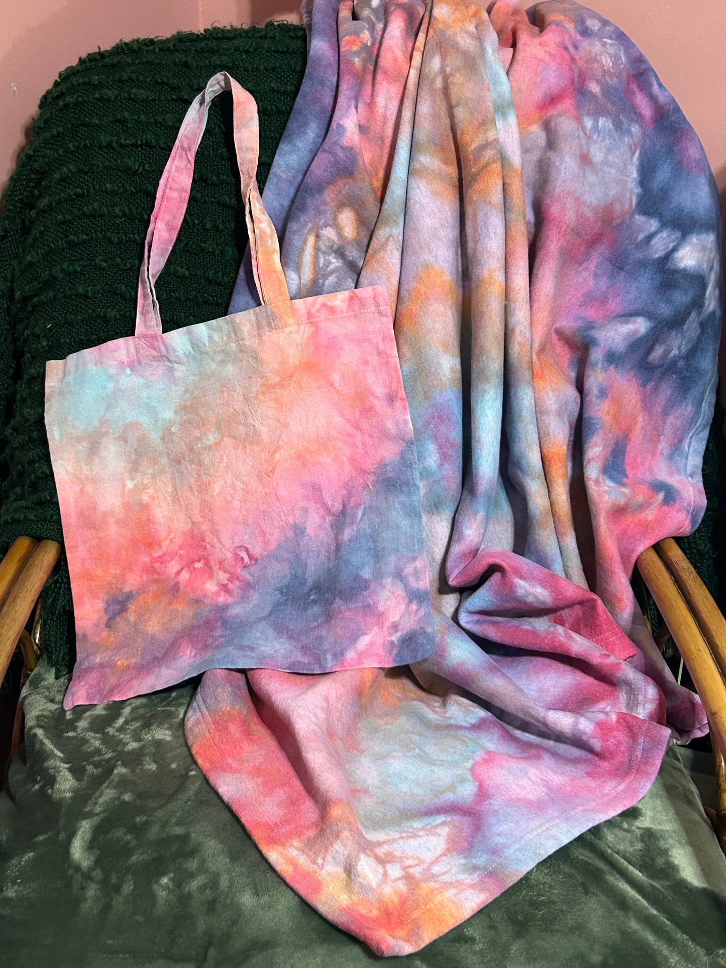 Blushing Skys- Fleece Blanket + Bag Bundle