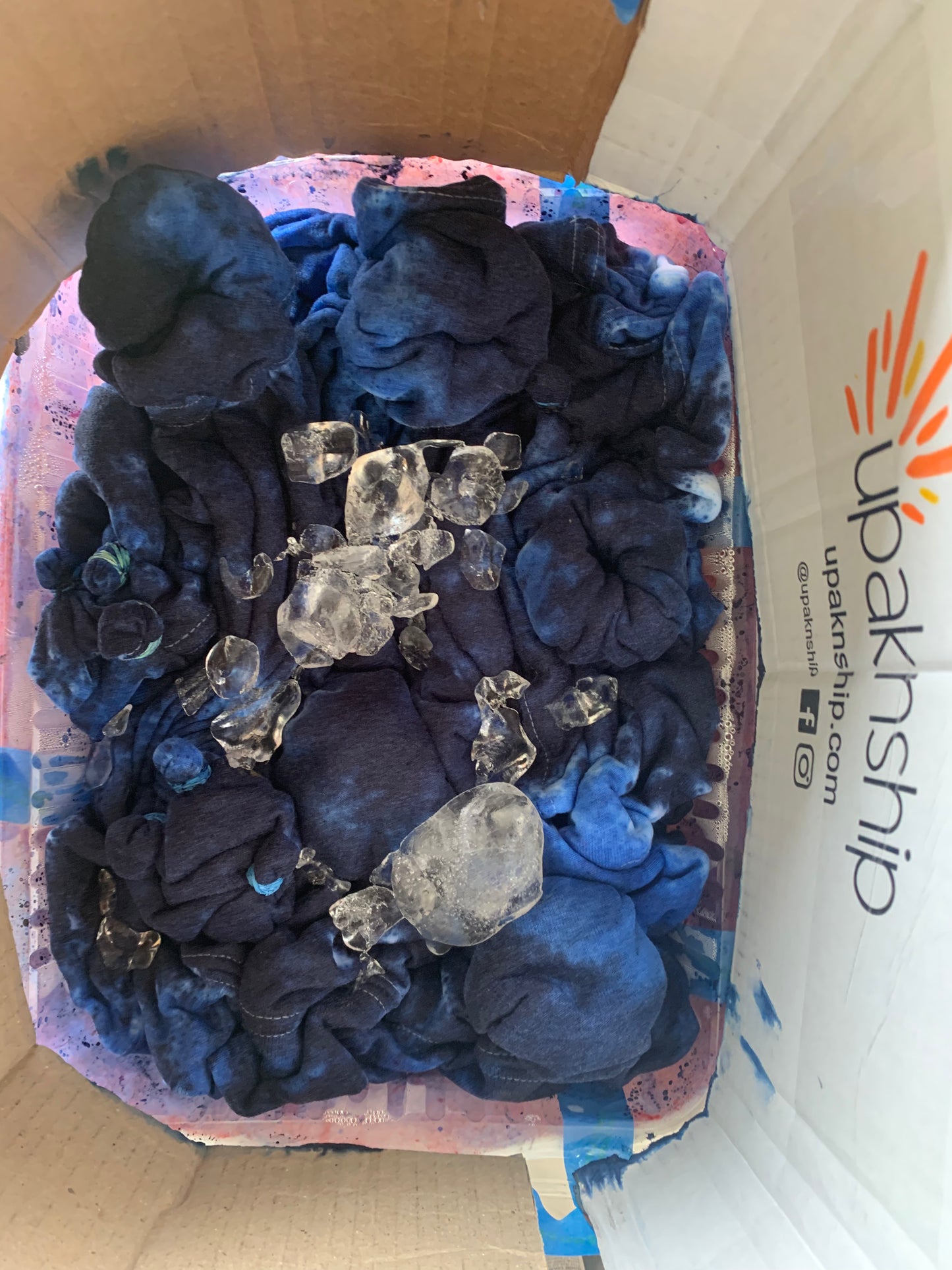 Nebula Navy and Sky Blue Ice Dye