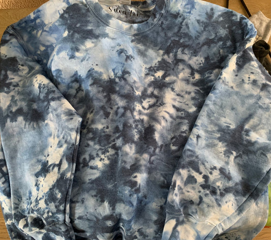 Nebula Navy and Sky Blue Ice Dye